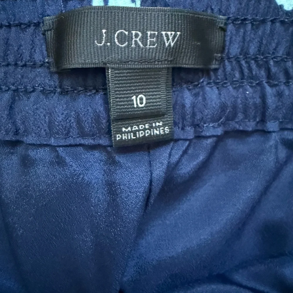 J Crew Reese Pull-on Pant Navy Peony Floral Coastal Style Size 10 - Picture 3 of 7